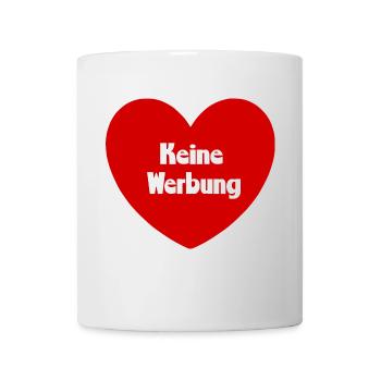 keine Werbung Herz rot weiß Briefkasten - Tasse - Weiß - Vorne