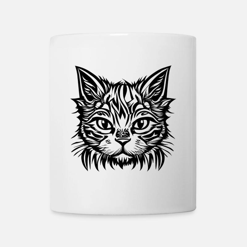 Manga Comic Cat "House Tiger" - Mug - white