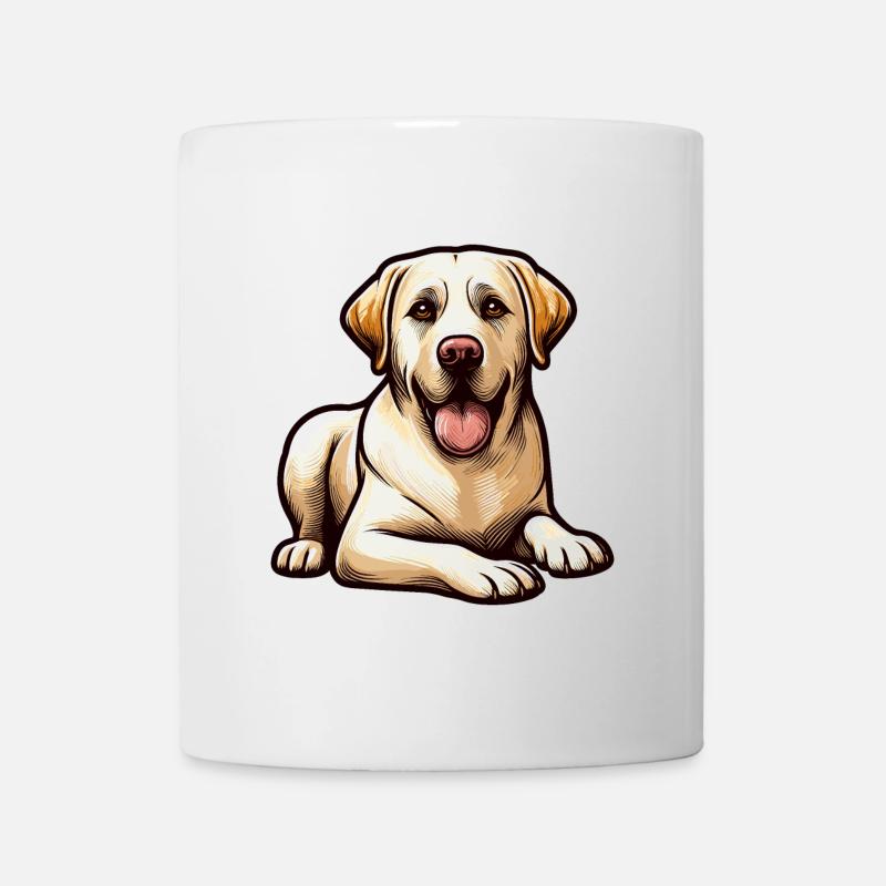 Glückliche Labrador-Welpen-Illustration - Tasse - Weiß