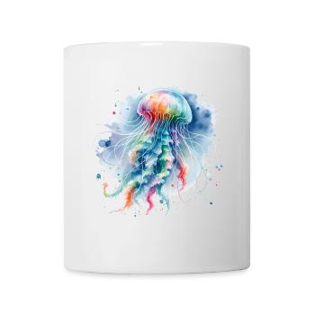 Méduse Aquarelle Coloré Tendance Animal - Mug blanc - blanc - Devant