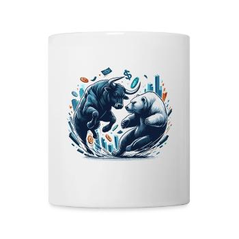Finance Taureau Bear Fight Wall Street cadeau - Mug blanc - blanc - Devant
