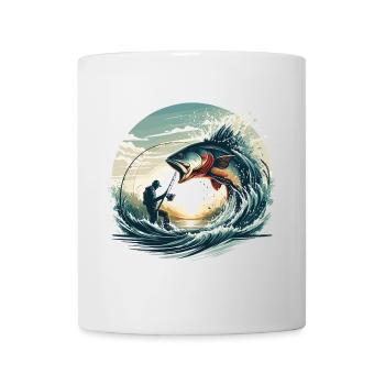 Pêche pêcheur dynamique cadeau - Mug blanc - blanc - Devant