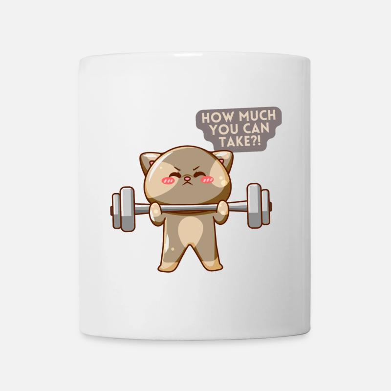 Cat Brave Trainingsmotivation - Tasse - Weiß