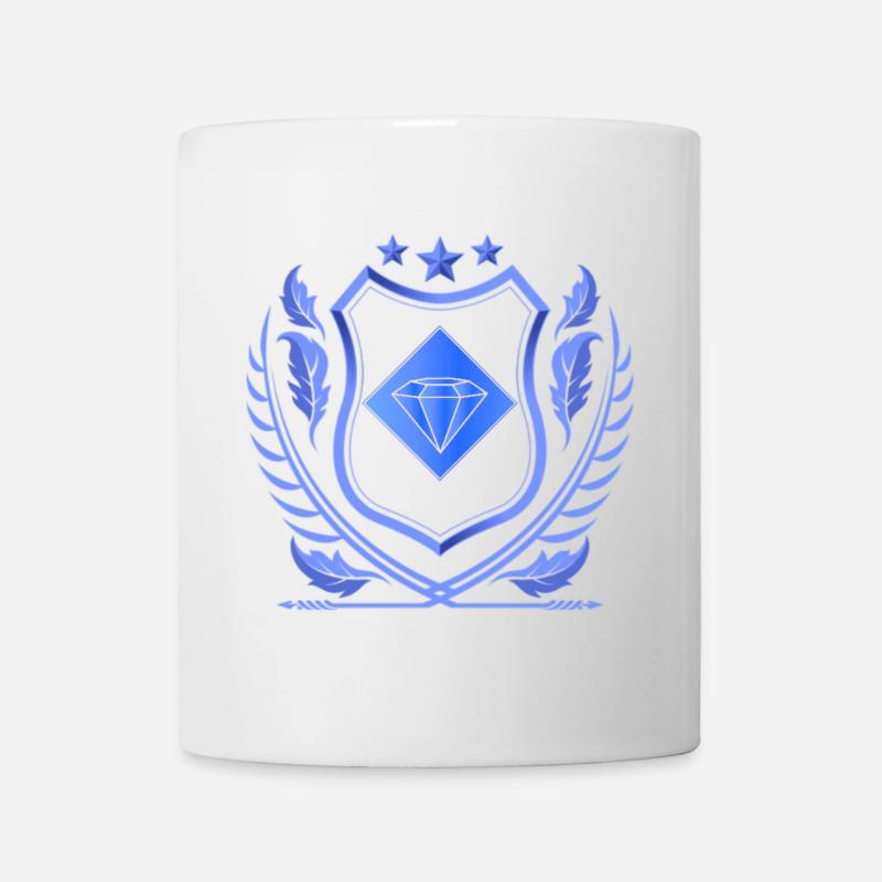 Le diamant magique porte-bonheur de couleur bleu - Mug blanc - blanc