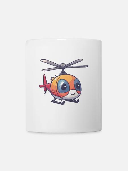 Lächelnder Hubschrauber - Tasse - Weiß