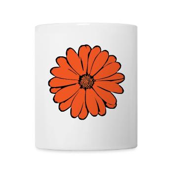 Blume orange Gesychenk Geburtstag - Tasse - Weiß - Vorne