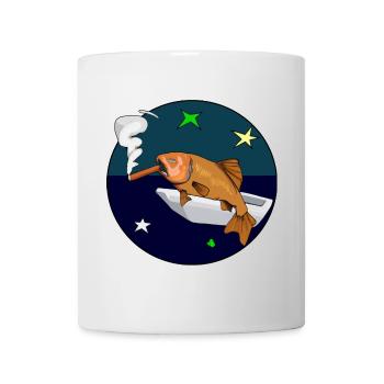 Fish with a cigar in space. - Mug - white - Front