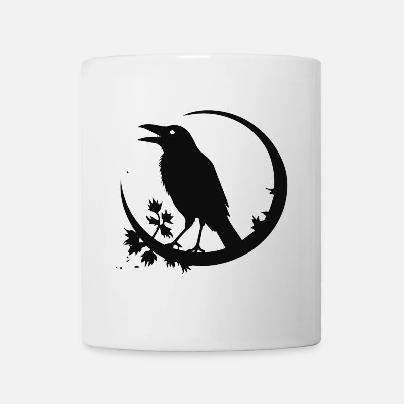 Rabe im Mond - Tasse - Weiß