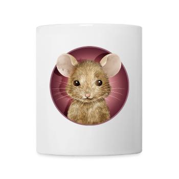 cute mouse looking out of the mouse hole - Mug - white - Front