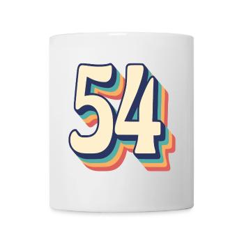 T-Shirt rétro Vintage numéro 54 Fifty Four - Mug blanc - blanc - Devant