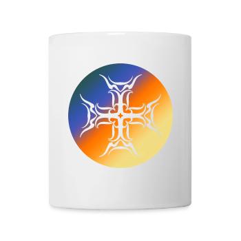 Roundel Tribal Cross Colorful Gradient T-Shirt - Mug - white - Front