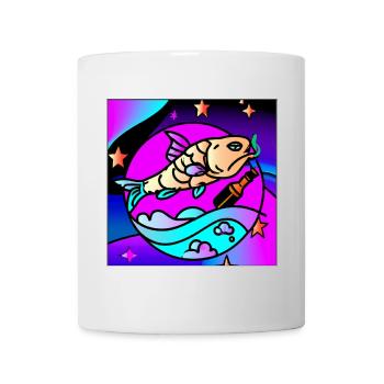 Betrunkener Vaperwave-/Retrowave-Fisch. - Tasse - Weiß - Vorne