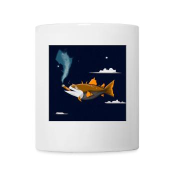 Fish in the air with a cigar. - Mug - white - Front