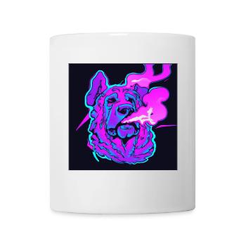 Trippy smoking dog. - Mug - white - Front