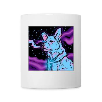 Vaping dog in space. - Mug - white - Front