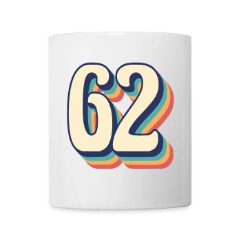 Vintage Retro T-Shirt Number 62 Sixty Two - Mug - white - Front