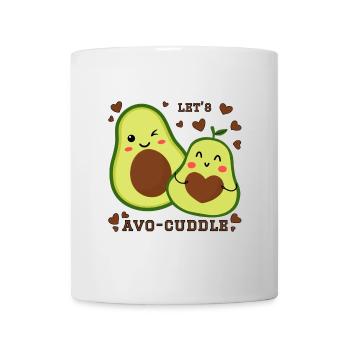 Permet à Avo-Cuddle Avocat de se blottir dans un dessin animé kawaii - Mug blanc - blanc - Devant