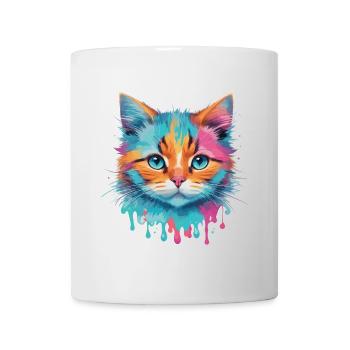 Niedliche Katze - Tasse - Weiß - Vorne