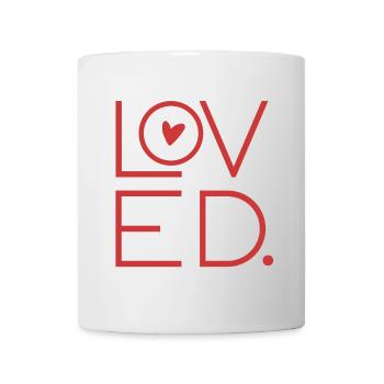 AIMÉ, Vous êtes aimé, Amour, Saint-Valentin, Cœur - Mug blanc - blanc - Devant