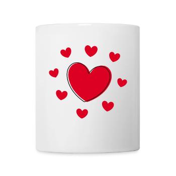 rotes Herz rot Herzen rot Herz Geschenk Muttertag - Tasse - Weiß - Vorne
