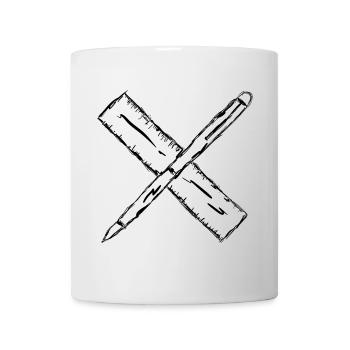 Stift und Lineal - Tasse - Weiß - Vorne