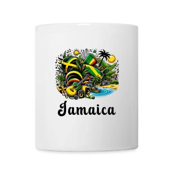 Design du drapeau des Caraïbes de la Jamaïque - Mug blanc - blanc - Devant