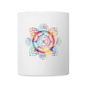 Bunter Mandala Lavendeldruck - Tasse - Weiß - Vorne