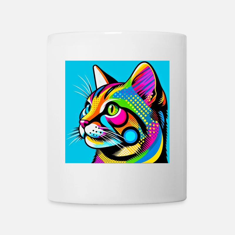 Chat Pop Art - Mug blanc - blanc