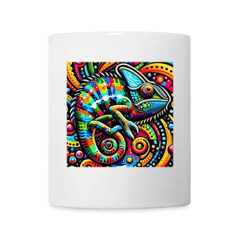 Chamäleon Pop Art - Tasse - Weiß - Vorne