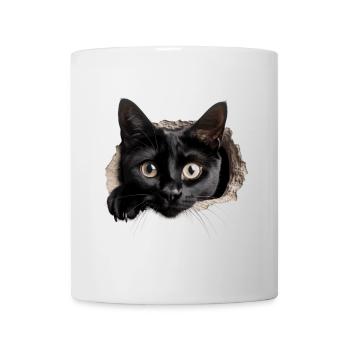 Funny Cute Cat peeking - Cute Kitty Cat - Tasse - Weiß - Vorne