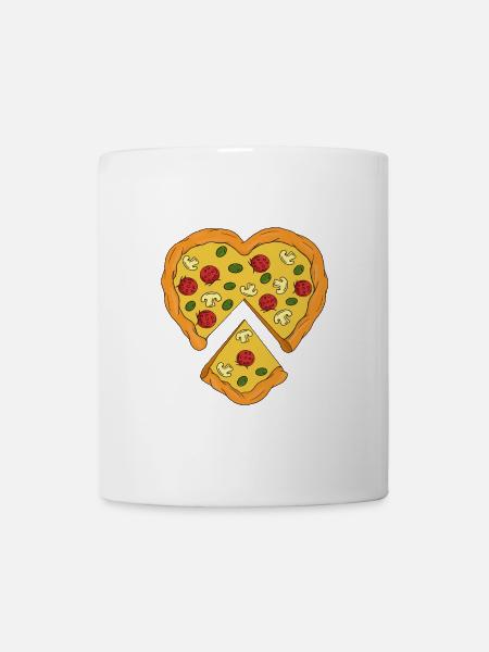Pizza in Herzform - Tasse - Weiß