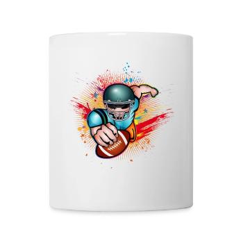 Football Spieler mit Football im Graffiti Style - Tasse - Weiß - Vorne