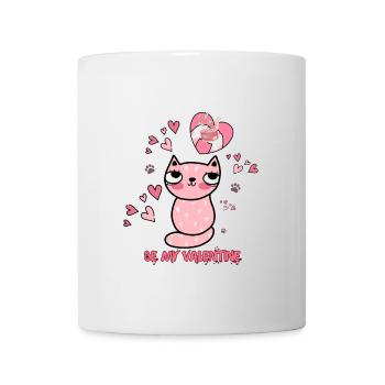 Katzenherz Valentinsdesign mit Liebe - Tasse - Weiß - Vorne