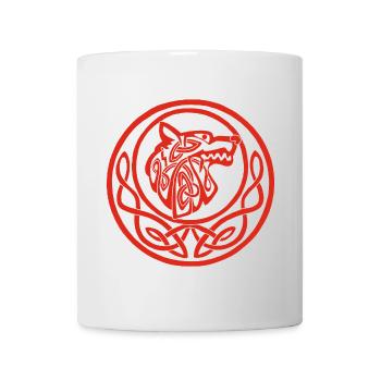 Roter Wolf Mondsymbol - Tasse - Weiß - Vorne