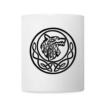 Symbole lunaire du loup noir - Mug blanc - blanc - Devant