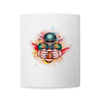 Football Spieler mit Football im Graffiti Style - Tasse - Weiß - Vorne