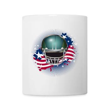 Football Helm mit amerikanischer Flagge - Tasse - Weiß - Vorne