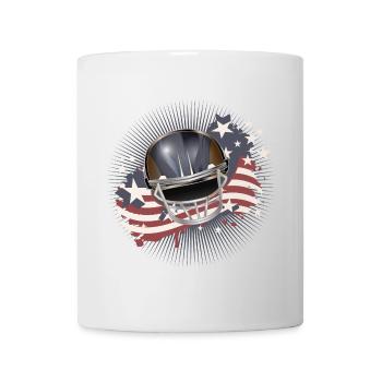 Football Helm mit USA Flagge in Vintage Farben - Tasse - Weiß - Vorne