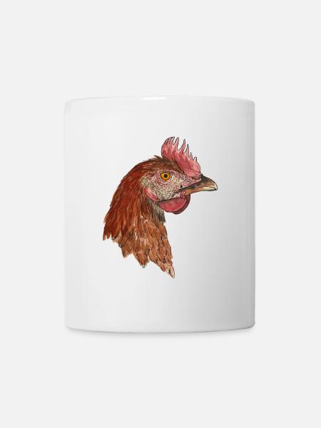 Chicken Hen Rhode Iceland Red Farmer Farmer Farmer - Mug - white