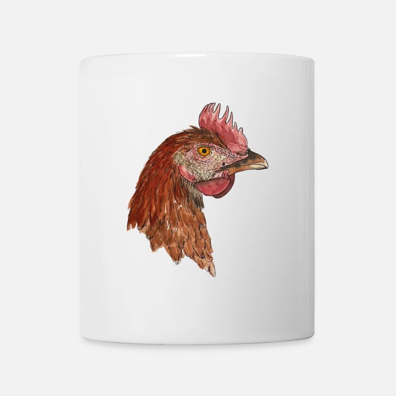 Chicken Hen Rhode Iceland Red Farmer Farmer Farmer - Mug - white