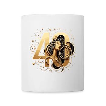 40 ans d’or femme 40e cadeau d’anniversaire - Mug blanc - blanc - Devant