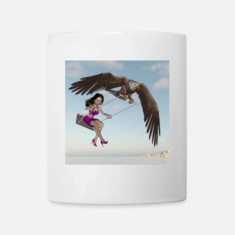 Se balançant dans le ciel. - Mug blanc - blanc