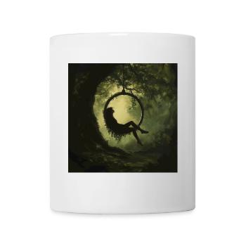 Silhouette de la forêt dans l’anneau aérien - Mug blanc - blanc - Devant