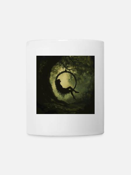 Waldsilhouette im Luftring - Tasse - Weiß