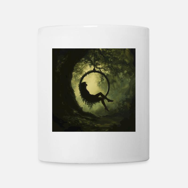 Waldsilhouette im Luftring - Tasse - Weiß