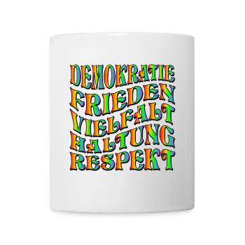 DEMOKRATIE HALTUNG - Tasse - Weiß - Vorne