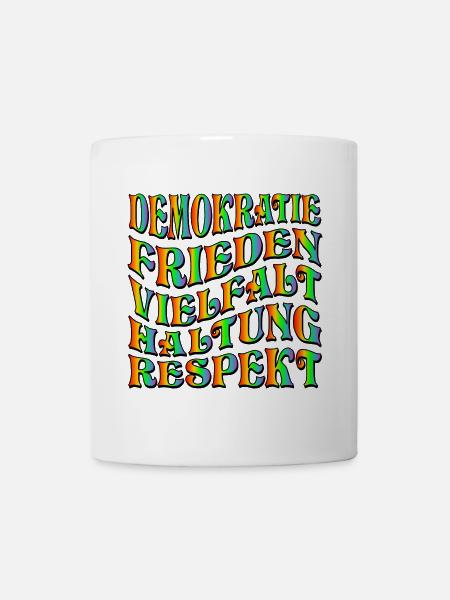 DEMOKRATIE HALTUNG - Tasse - Weiß