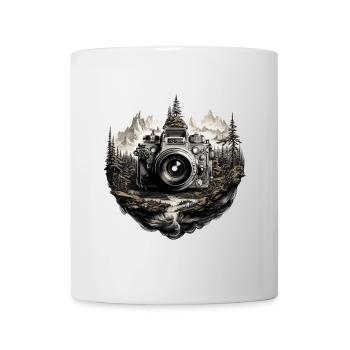 Camera in mountain landscape - Mug - white - Front