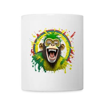 Portrait/Tête de Singe Rasta Éclaté de Rire - Mug blanc - blanc - Devant