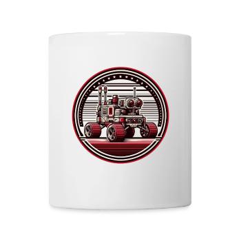 "Celestial Explorer" - Space Rover Badge - Mug - white - Front